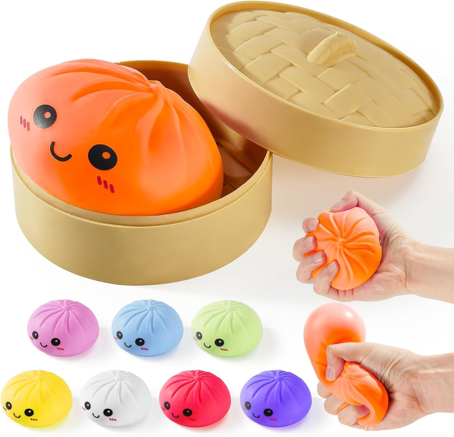 Glitter Dumpling Squishy Mystery Box – Stress Relief Fidget Toy (Golden)