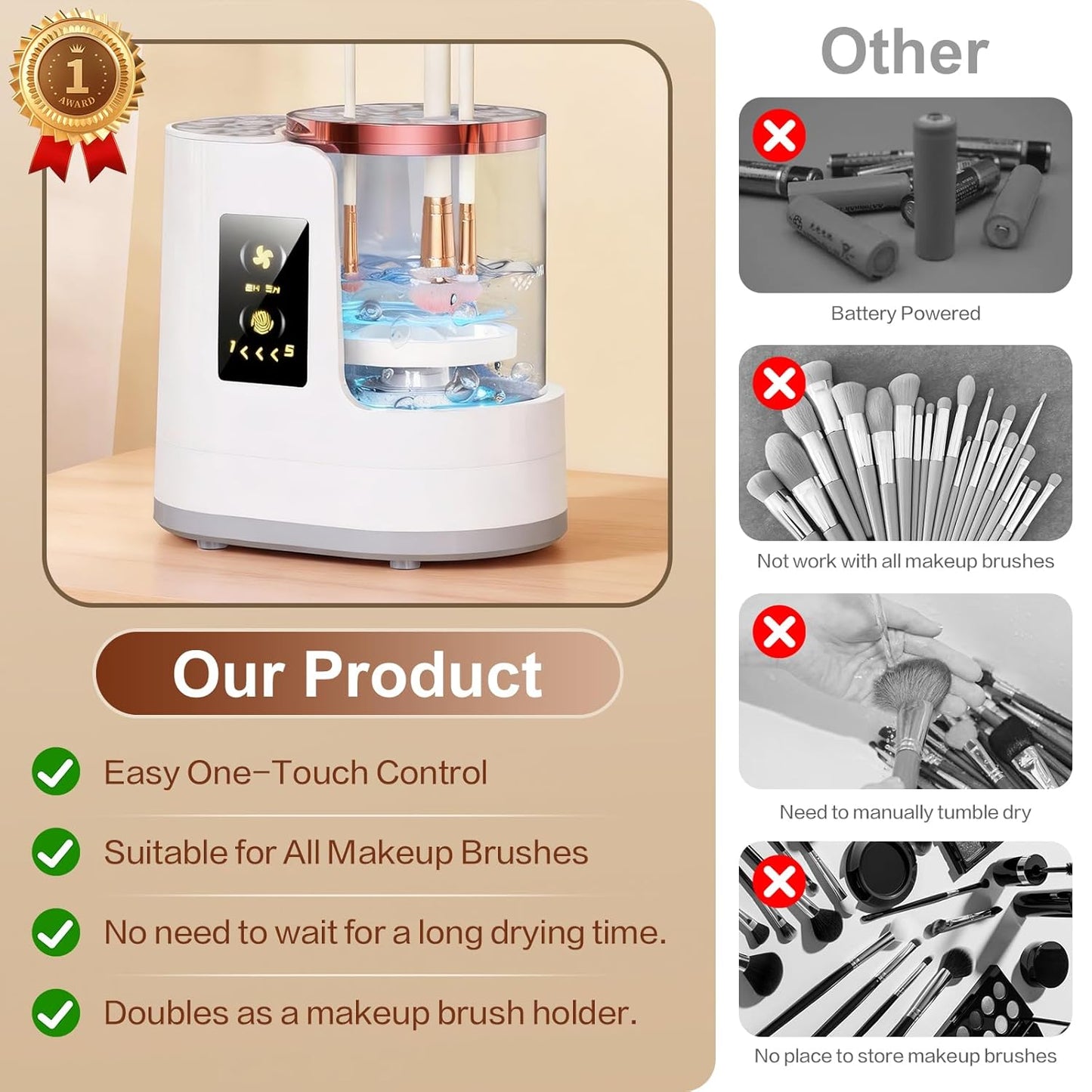 3-in-1 Electric Makeup Brush Cleaner
