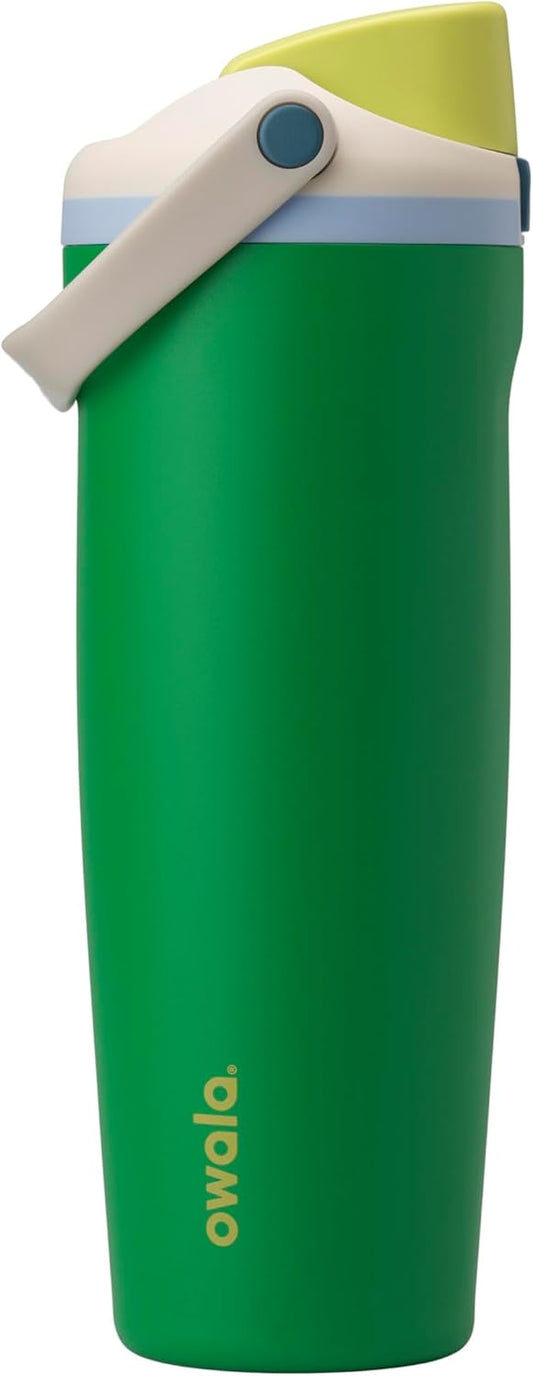 30oz Insulated Stainless Steel Water Bottle with Straw & Leakproof Lid – Green