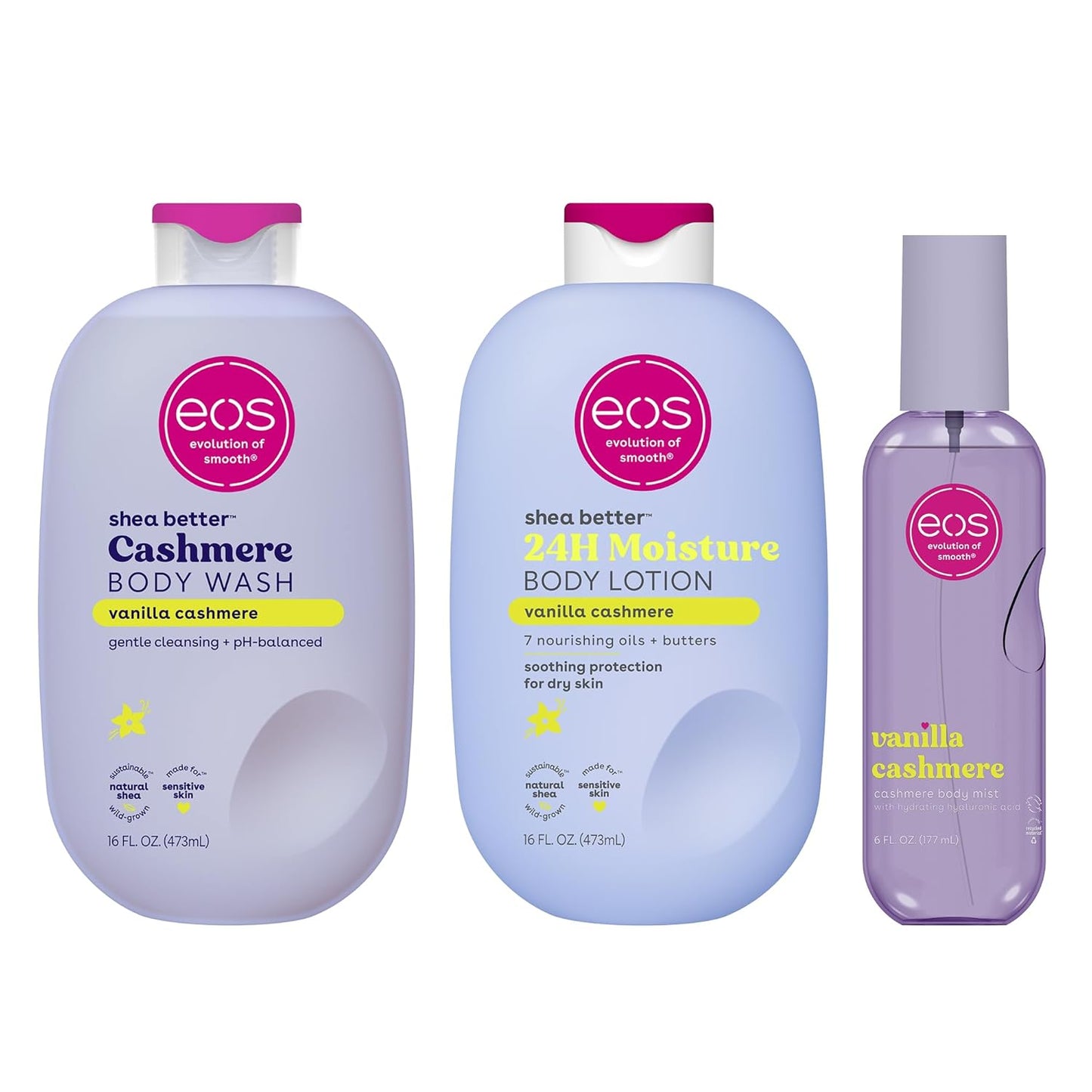 Vanilla Cashmere Body Lotion – 24-Hour Moisture with Natural Shea Butter, Lightweight & Non-Greasy Formula, Vegan Skin Care, 16 fl oz