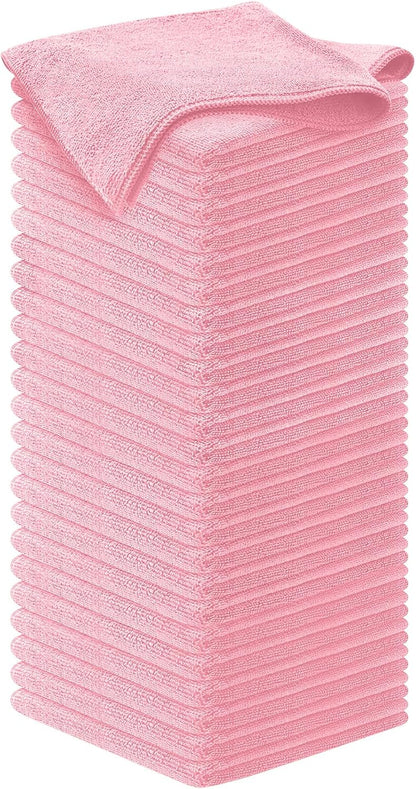 12-Pack Microfiber Cleaning Cloths - Ultra Absorbent, Streak-Free Shine, 1200 Washes - Perfect for Car Cleaning & Home Use!