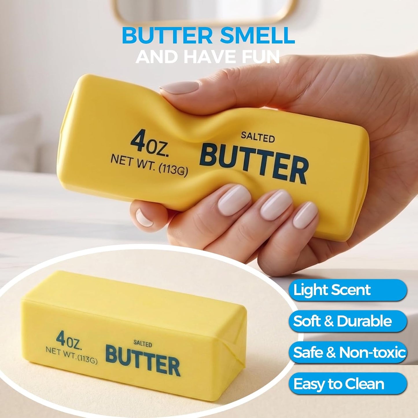 Butter Squishy Fidget Toy – Soft Slow Rising Stress Relief Squishy