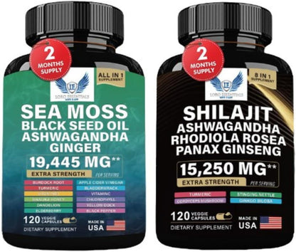 Sea Moss+ Shilajit Bundle 2 Pack /120 Cupsules