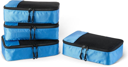 Travel Packing Cubes Set – 4 Piece Luggage Organizer Set (Blue)