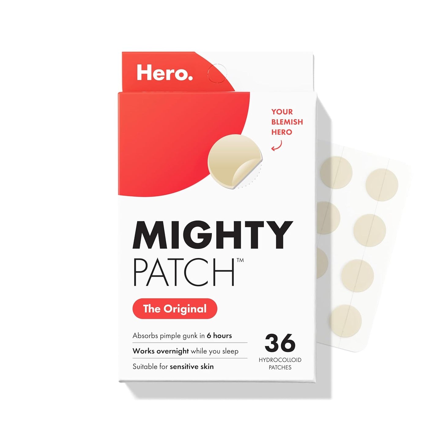 Hydrocolloid Acne Pimple Patches – Invisible Spot Treatment for Zits & Whiteheads, Overnight Blemish Cover, 36 Count
