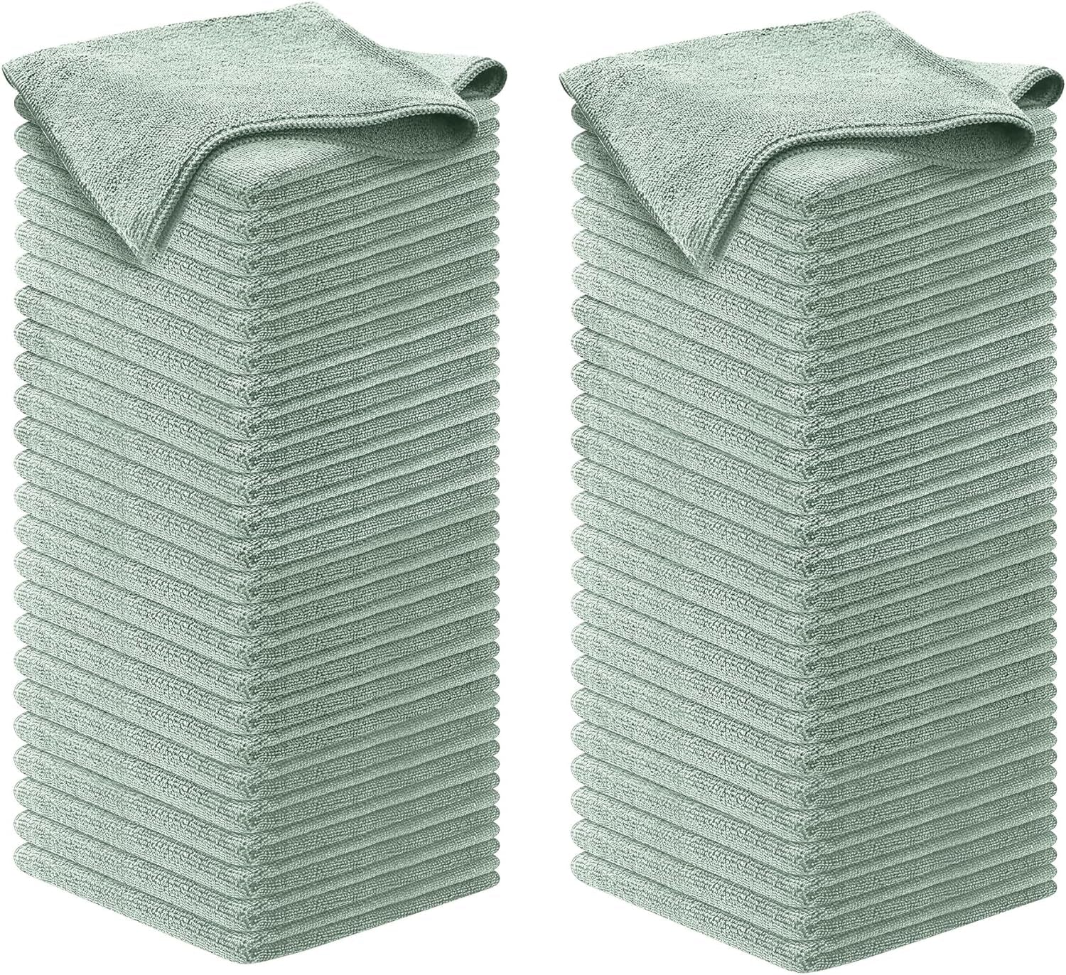 12-Pack Microfiber Cleaning Cloths - Ultra Absorbent, Streak-Free Shine, 1200 Washes - Perfect for Car Cleaning & Home Use!