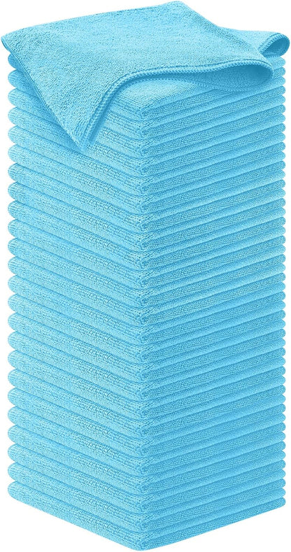 12-Pack Microfiber Cleaning Cloths - Ultra Absorbent, Streak-Free Shine, 1200 Washes - Perfect for Car Cleaning & Home Use!