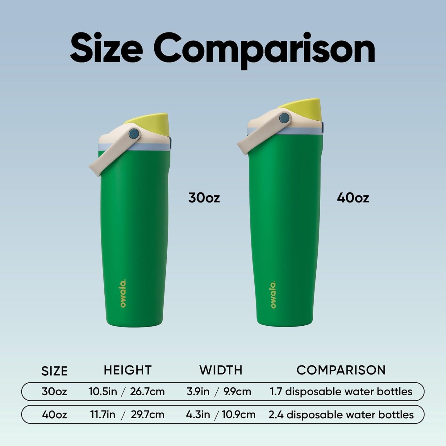 30oz Insulated Stainless Steel Water Bottle with Straw & Leakproof Lid – Green