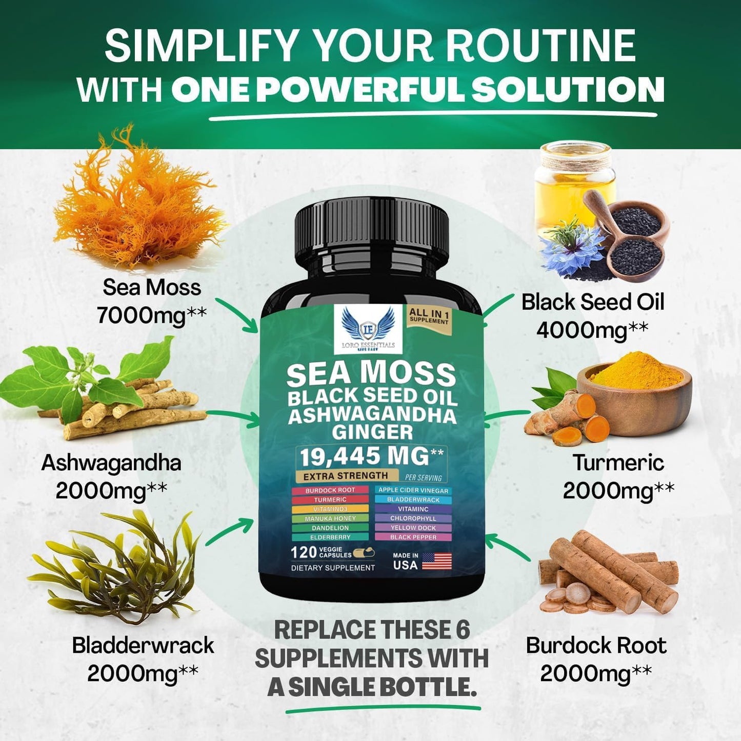 Sea Moss+ Shilajit Bundle 2 Pack /120 Cupsules