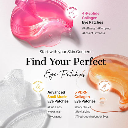 Pink Peptides Collagen Hydrogel Eye Patches – Cooling Under Eye Masks with Peptides & Caffeine for Puffiness, Hydration & Firm-Looking Skin, 60 Count