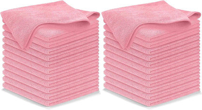 12-Pack Microfiber Cleaning Cloths - Ultra Absorbent, Streak-Free Shine, 1200 Washes - Perfect for Car Cleaning & Home Use!