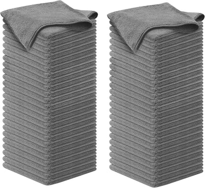 12-Pack Microfiber Cleaning Cloths - Ultra Absorbent, Streak-Free Shine, 1200 Washes - Perfect for Car Cleaning & Home Use!
