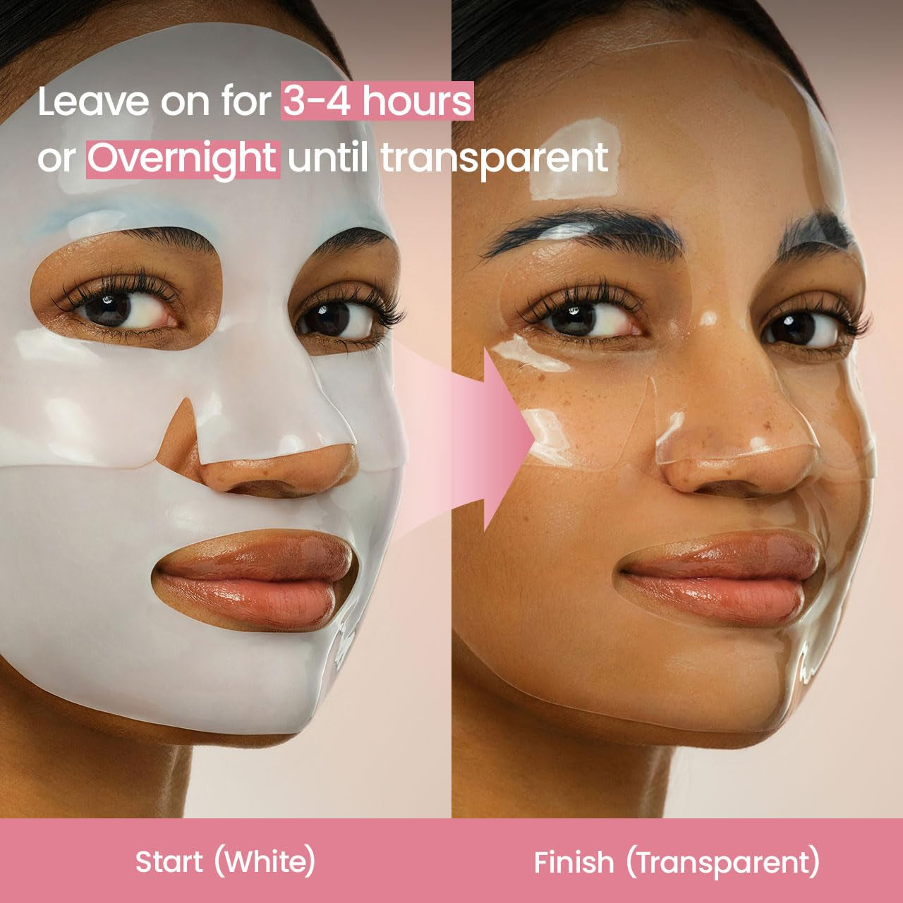 Bio-Collagen Hydrogel Face Mask Set – Overnight Hydrating Treatment, Pore Minimizing & Skin Plumping Formula, Korean-Inspired Skin Care, 4-Pack