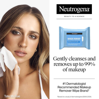 Micellar Makeup Remover Wipes – Alcohol-Free Face Towelettes, Removes Waterproof Makeup & Oil, Plant-Based Cloth, Twin Pack 50 Count