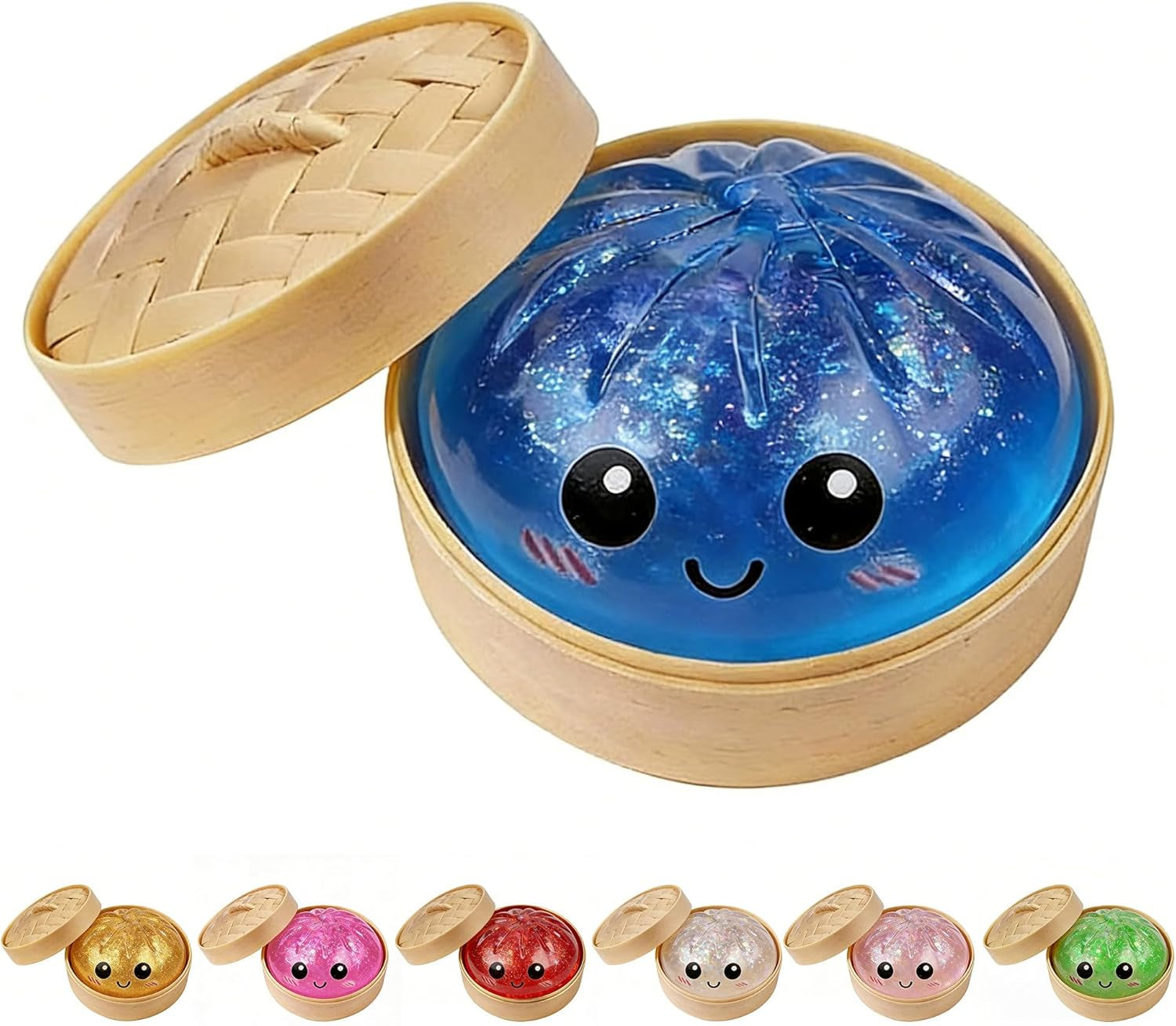Glitter Dumpling Squishy Mystery Box – Stress Relief Fidget Toy (Golden)