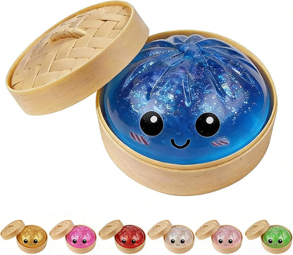 Glitter Dumpling Squishy Mystery Box – Stress Relief Fidget Toy (Golden)
