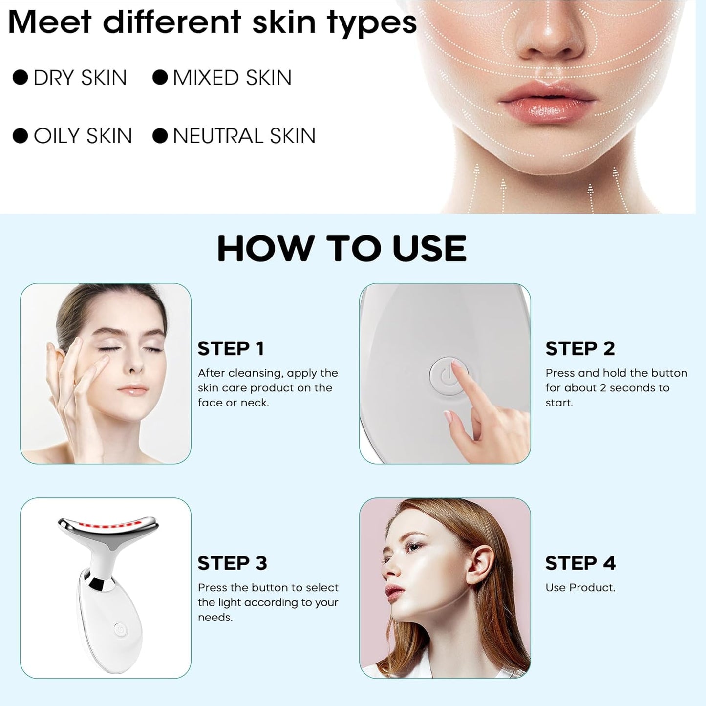 7-Color LED Red Light Therapy Wand
