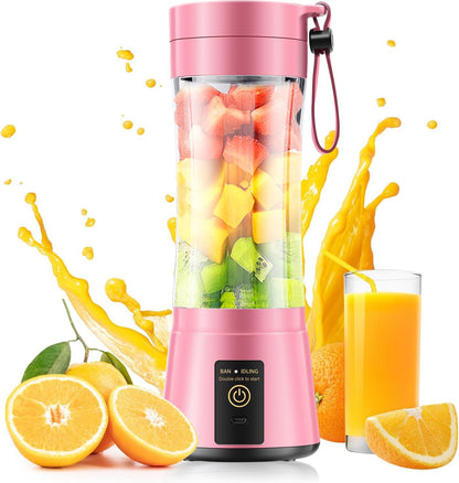 Portable Smoothie Blender Cup – USB Rechargeable 380ML,USB Portable Blender Cup – 6 Blade Smoothie Maker