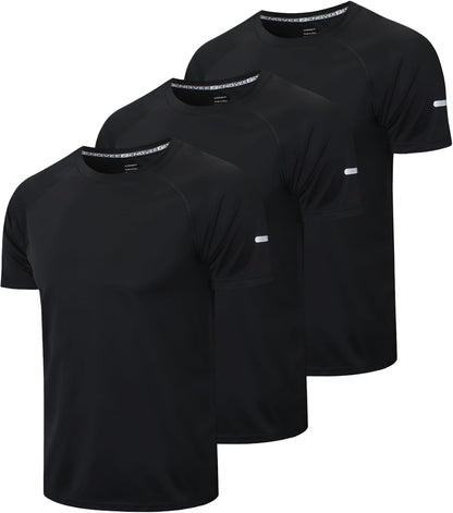 Men's Quick-Dry Mesh Athletic Workout T-Shirts - 1/3 Pack