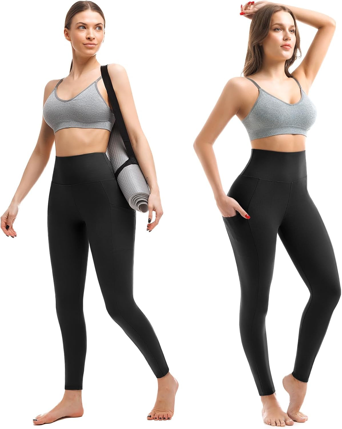 Women's High-Waisted Leggings with Pockets – Buttery Soft Yoga & Workout Pants