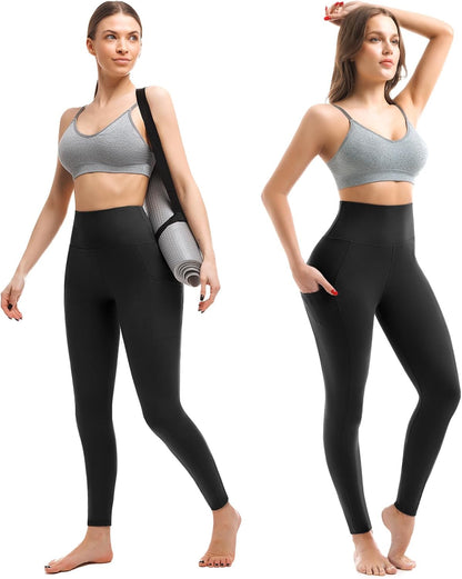 Women's High-Waisted Leggings with Pockets – Buttery Soft Yoga & Workout Pants