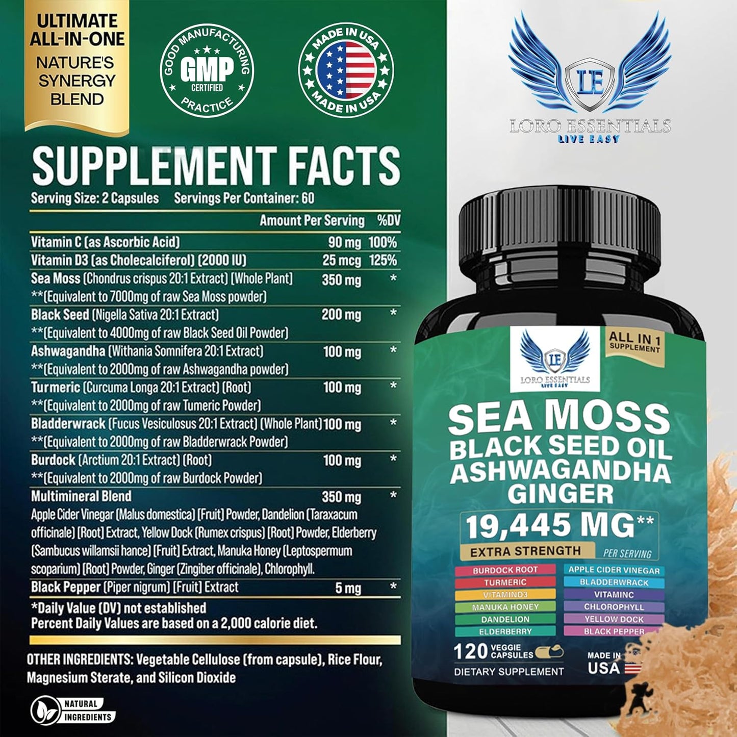 Sea Moss+ Shilajit Bundle 2 Pack /120 Cupsules