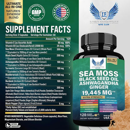 Sea Moss+ Shilajit Bundle 2 Pack /120 Cupsules