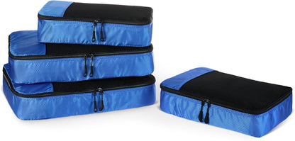 Travel Packing Cubes Set – 4 Piece Luggage Organizer Set (Blue)