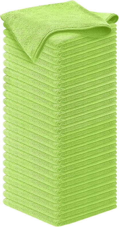 12-Pack Microfiber Cleaning Cloths - Ultra Absorbent, Streak-Free Shine, 1200 Washes - Perfect for Car Cleaning & Home Use!