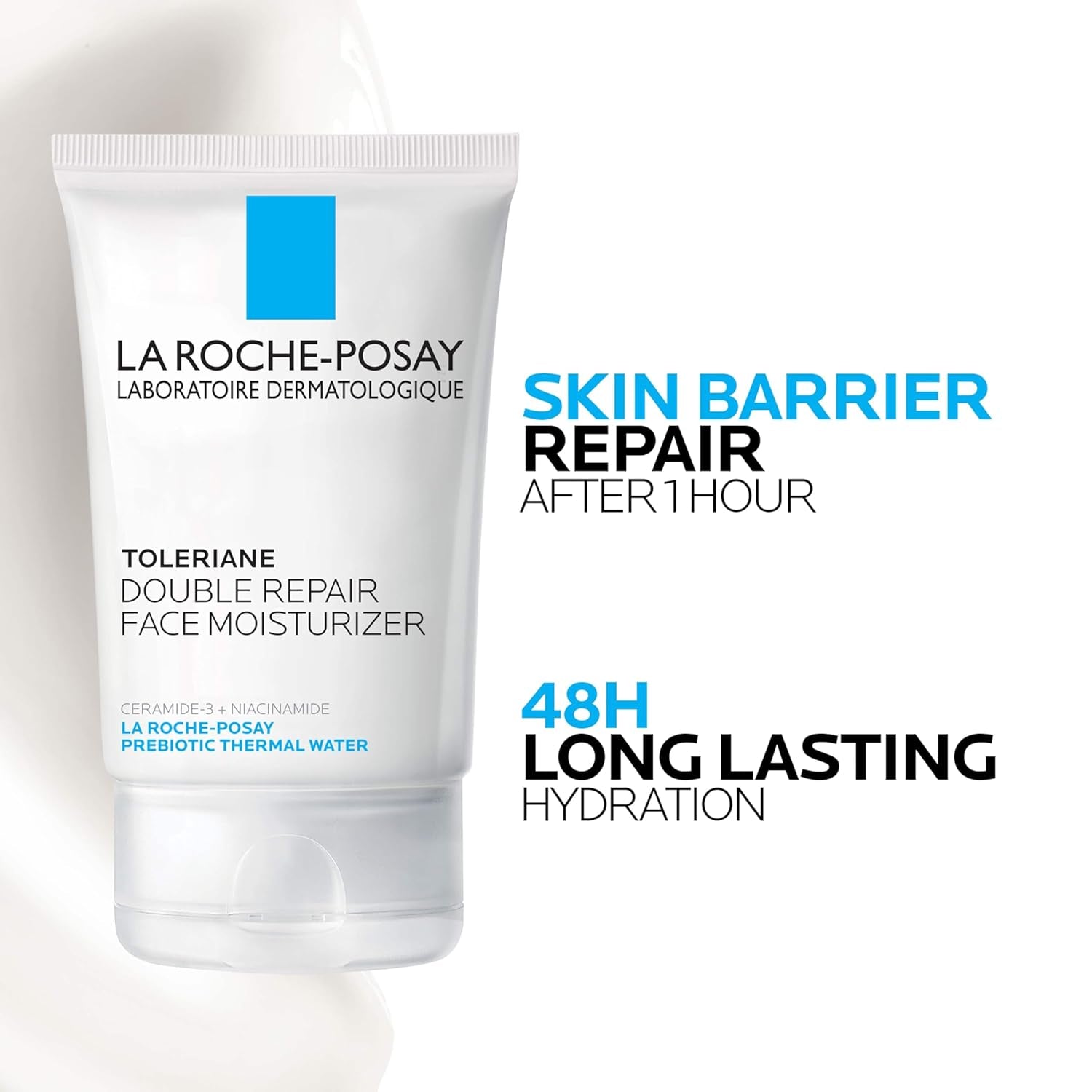 Double Repair Face Moisturizer – Daily Hydrating Face Cream with Ceramides & Niacinamide, Fragrance-Free, Long-Lasting Moisture for All Skin Types