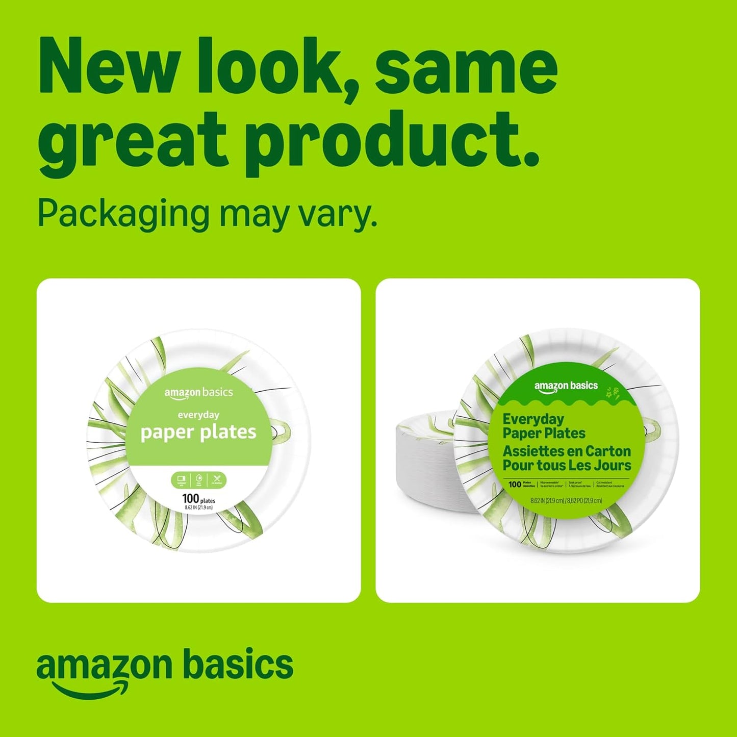 Disposable Paper Plates 100 Count – 8.62” Heavy Duty, Microwave Safe, Soak-Proof & Cut Resistant, Eco-Friendly Party Plates for Dinner, BBQ, Picnic & Everyday Use