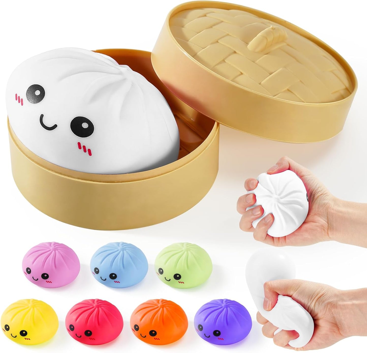 Glitter Dumpling Squishy Mystery Box – Stress Relief Fidget Toy (Golden)