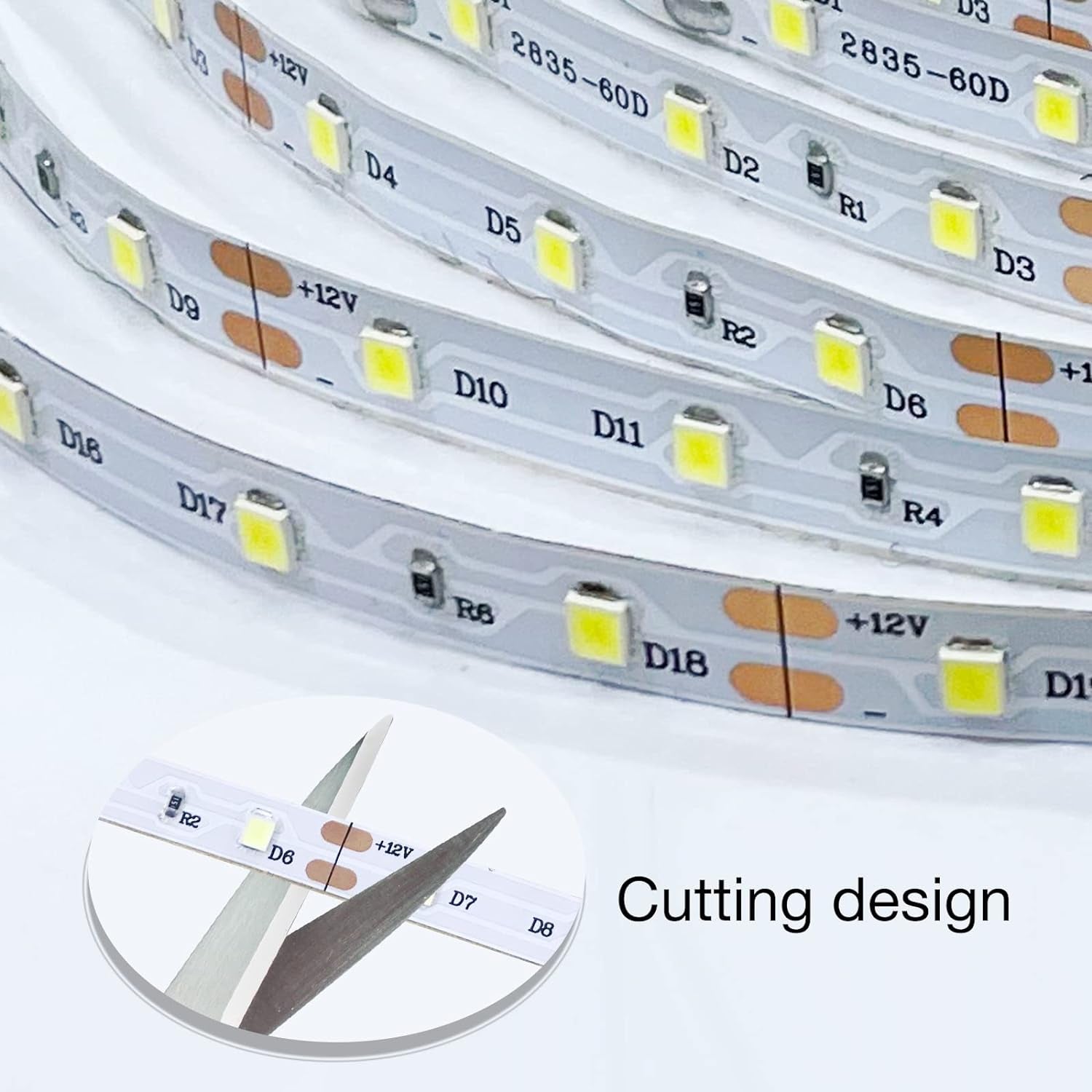 Dimmable 20 Ft White LED Strip Lights - Bright 6500K Rope Lighting for Bedroom, Kitchen & Home Decor (1 Roll)