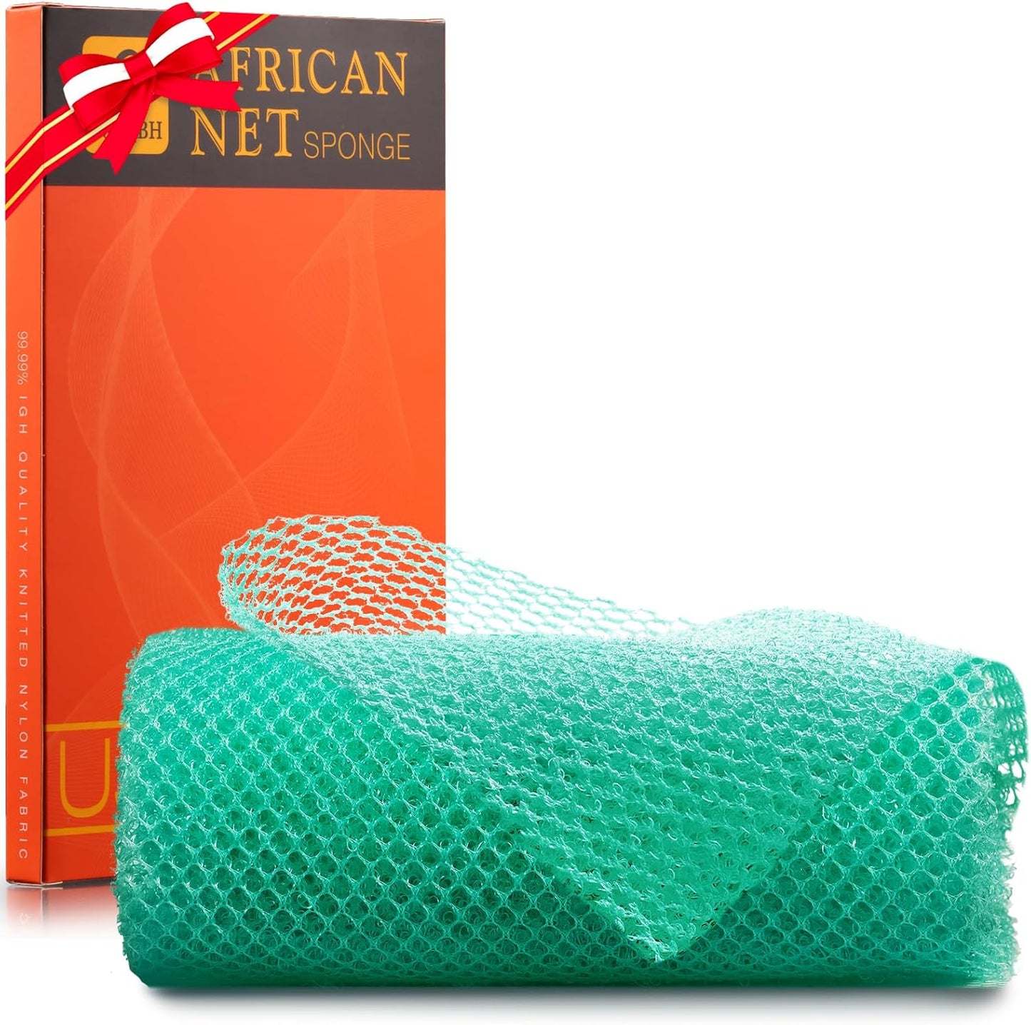 3 Pieces African Bath Sponge African Net Long Net Bath Sponge Exfoliating Shower Body Scrubber Back Scrubber Skin Smoother,Great for Daily Use (Pink,Yellow,Purple)