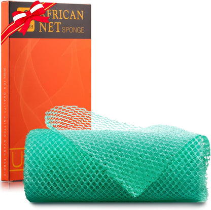 3 Pieces African Bath Sponge African Net Long Net Bath Sponge Exfoliating Shower Body Scrubber Back Scrubber Skin Smoother,Great for Daily Use (Pink,Yellow,Purple)