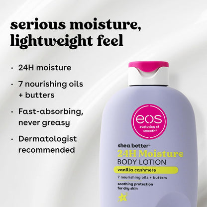 Vanilla Cashmere Body Lotion – 24-Hour Moisture with Natural Shea Butter, Lightweight & Non-Greasy Formula, Vegan Skin Care, 16 fl oz