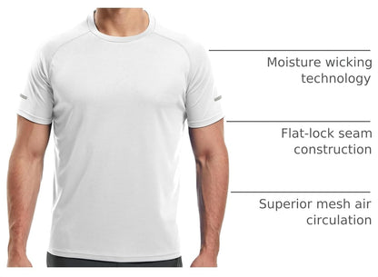 Men's Quick-Dry Mesh Athletic Workout T-Shirts - 1/3 Pack