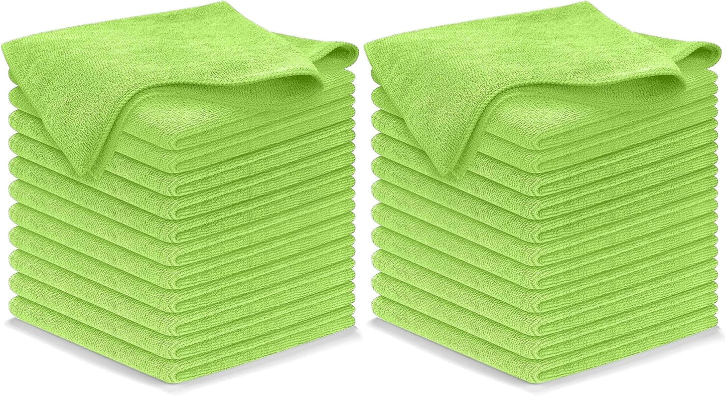 12-Pack Microfiber Cleaning Cloths - Ultra Absorbent, Streak-Free Shine, 1200 Washes - Perfect for Car Cleaning & Home Use!