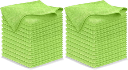 12-Pack Microfiber Cleaning Cloths - Ultra Absorbent, Streak-Free Shine, 1200 Washes - Perfect for Car Cleaning & Home Use!