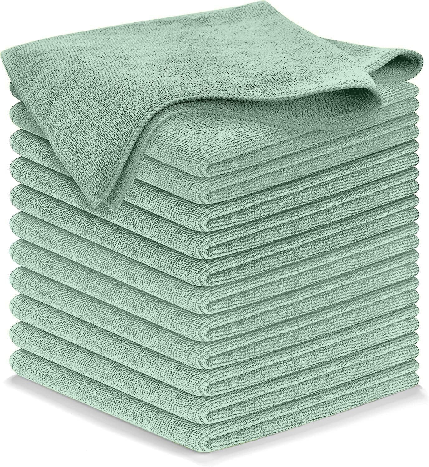 12-Pack Microfiber Cleaning Cloths - Ultra Absorbent, Streak-Free Shine, 1200 Washes - Perfect for Car Cleaning & Home Use!