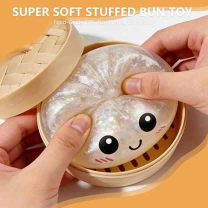 Glitter Dumpling Squishy Mystery Box – Stress Relief Fidget Toy (Golden)