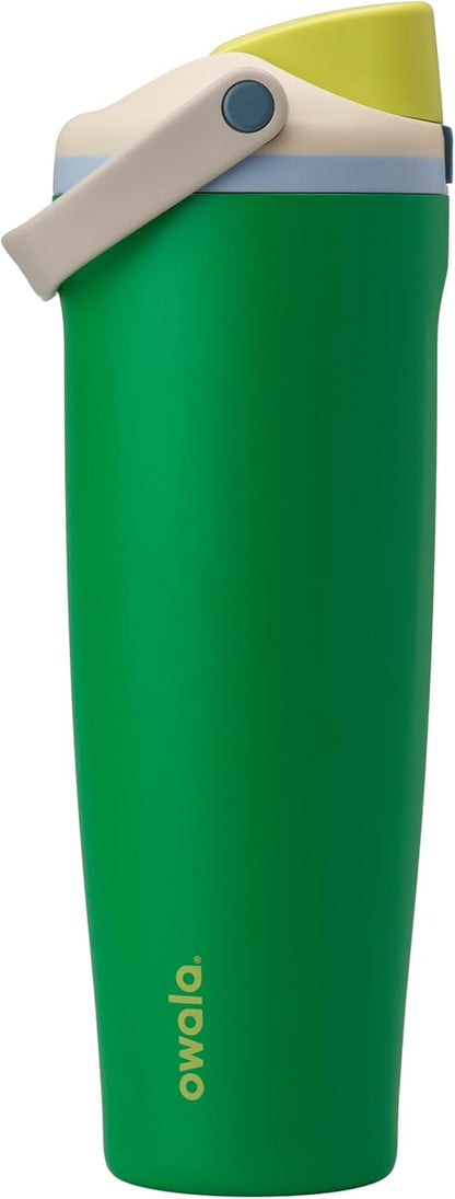 30oz Insulated Stainless Steel Water Bottle with Straw & Leakproof Lid – Green