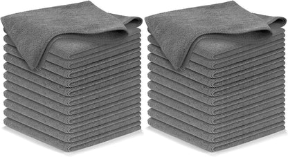 12-Pack Microfiber Cleaning Cloths - Ultra Absorbent, Streak-Free Shine, 1200 Washes - Perfect for Car Cleaning & Home Use!