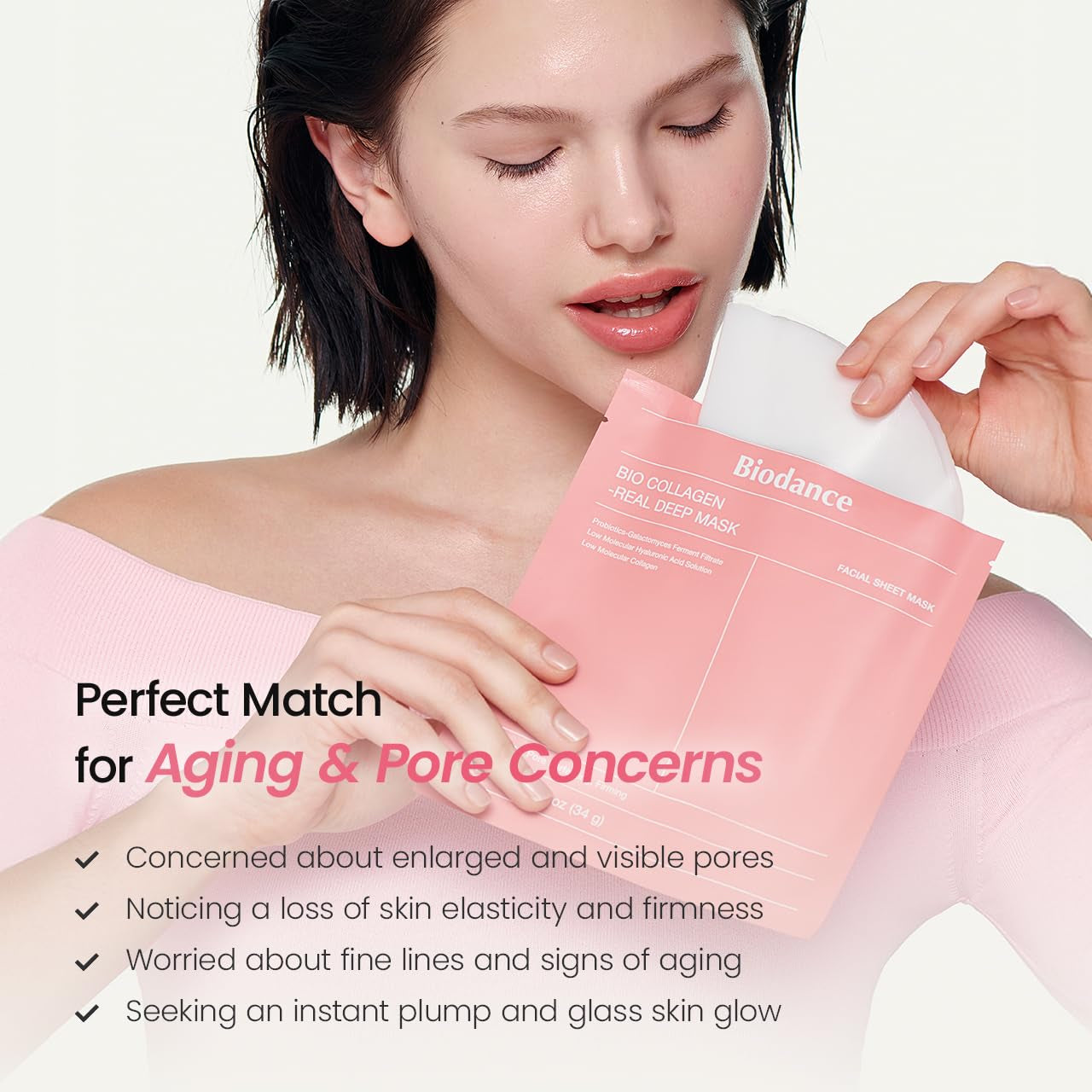 Bio-Collagen Hydrogel Face Mask Set – Overnight Hydrating Treatment, Pore Minimizing & Skin Plumping Formula, Korean-Inspired Skin Care, 4-Pack