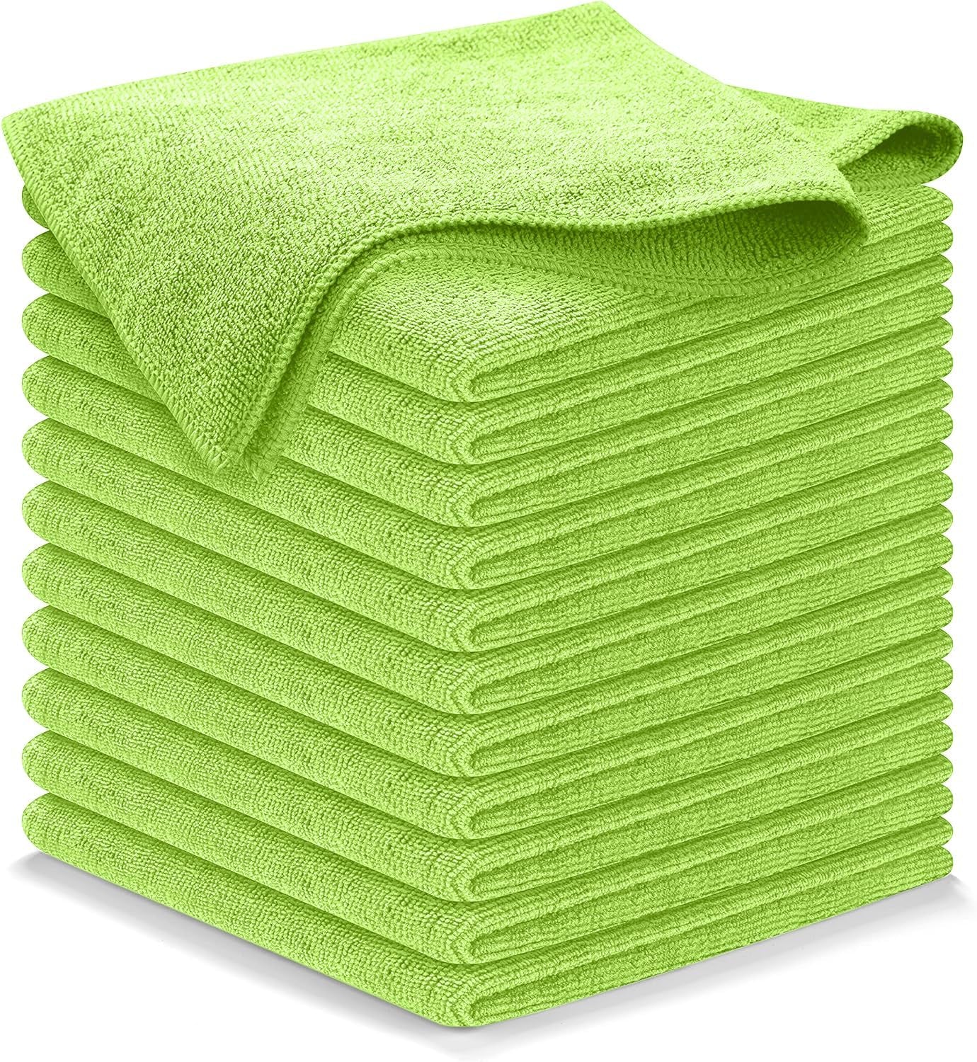 12-Pack Microfiber Cleaning Cloths - Ultra Absorbent, Streak-Free Shine, 1200 Washes - Perfect for Car Cleaning & Home Use!