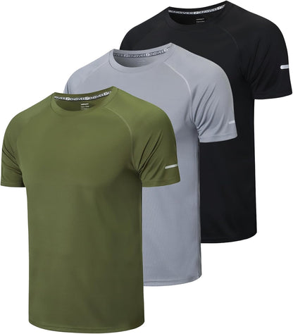 Men's Quick-Dry Mesh Athletic Workout T-Shirts - 1/3 Pack