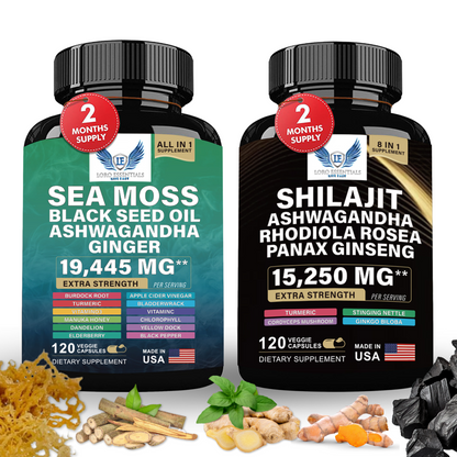 Sea Moss+ Shilajit Bundle 2 Pack /120 Cupsules