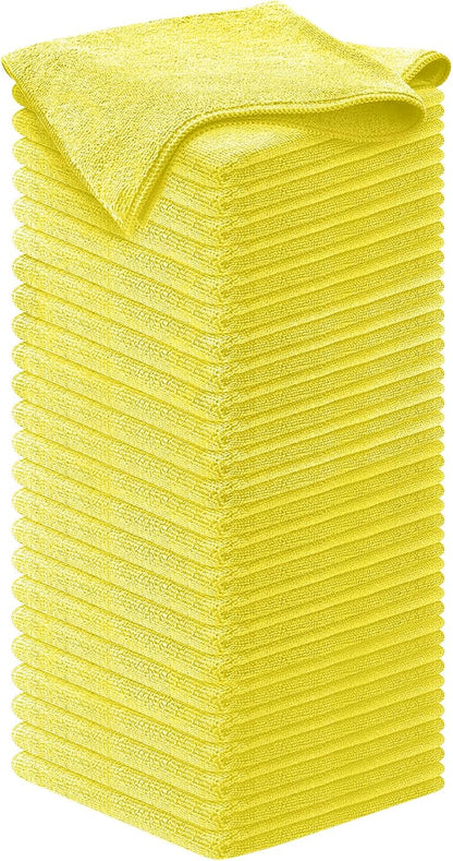 12-Pack Microfiber Cleaning Cloths - Ultra Absorbent, Streak-Free Shine, 1200 Washes - Perfect for Car Cleaning & Home Use!