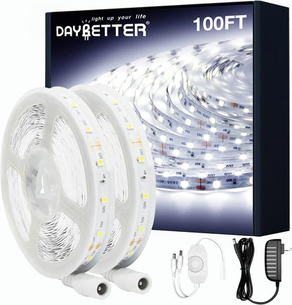 Dimmable 20 Ft White LED Strip Lights - Bright 6500K Rope Lighting for Bedroom, Kitchen & Home Decor (1 Roll)