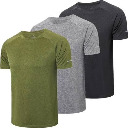 Men's Quick-Dry Mesh Athletic Workout T-Shirts - 1/3 Pack